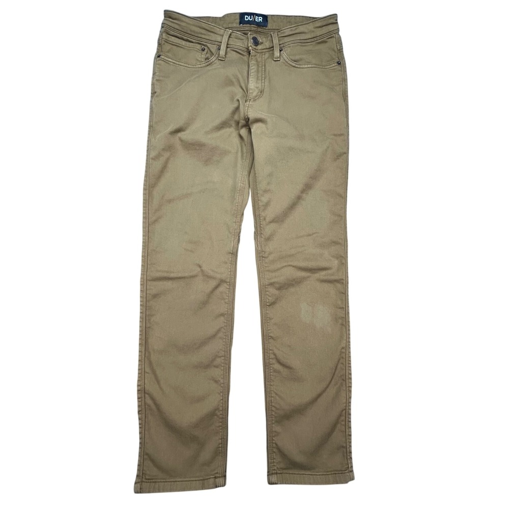 DU/ER N2X No Sweat Slim Fit Pants Mens 32x30 Tan Brown Performance Chino Comfort